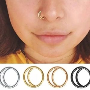 Halloween Gold Moon Nose Ring Sergical Steele
